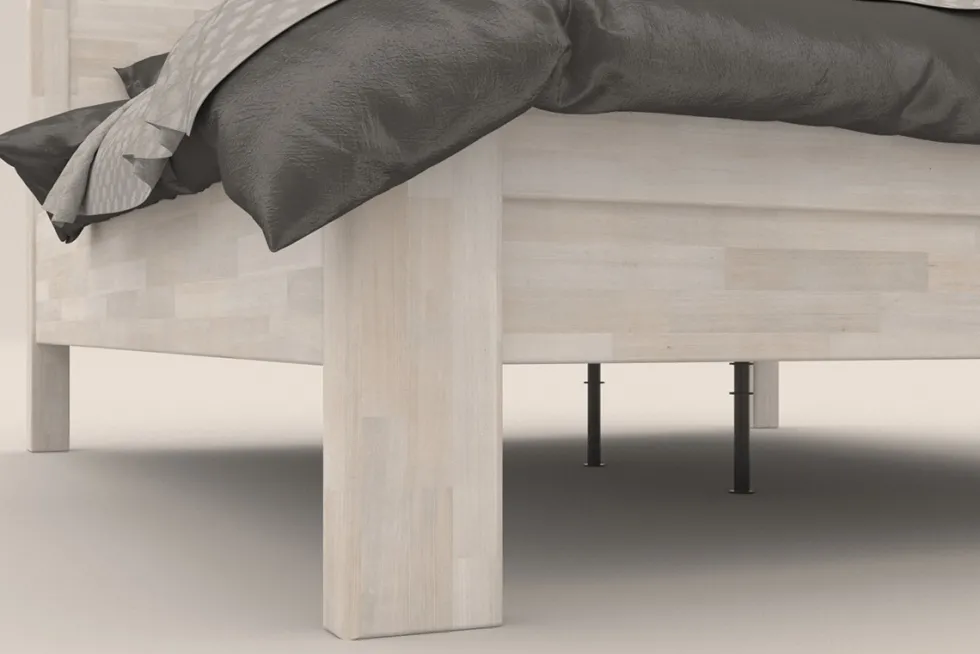 Drewniane łóżko z naturalnego buku Sion H1, BO102, 180x200 cm
