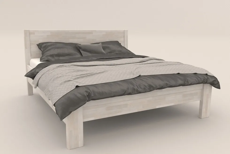 Drewniane łóżko z naturalnego buku Sion H1, BO102, 180x200 cm