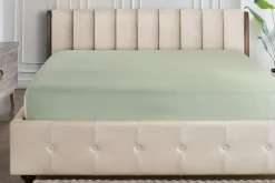 Elastyczne, kolorowe prześcieradło Klinmam Home Jersey, kolor saga green, 100x200 cm