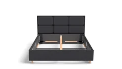 Łóżko tapicerowane Aurora Frame Lift, Wooden Black, Queens Dark Grey, 160x200 cm