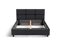 Łóżko tapicerowane Aurora Frame Lift, Beech Black, Queens Camel, 160x200 cm