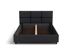 Łóżko tapicerowane Aurora Frame Lift, Beech Black, Royal Suede Caribou, 160x200 cm
