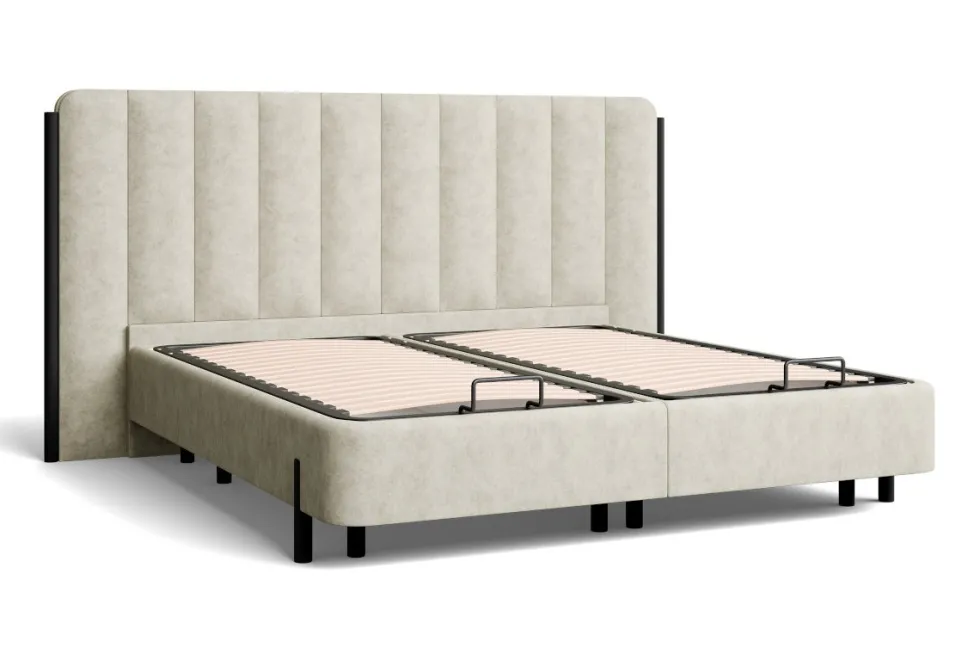Łóżko tapicerowane Bali 2.0, Amour 5504, box front lift, 160x200 cm