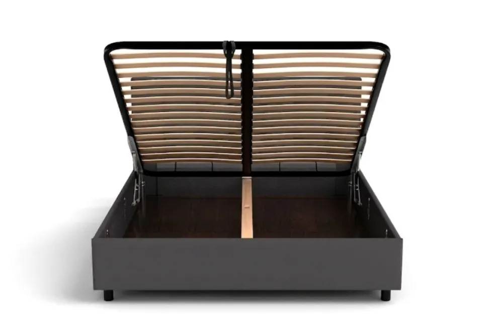 Łóżko tapicerowane Boston Frame Lift, Beech Black, Queens Ash, 160x200 cm