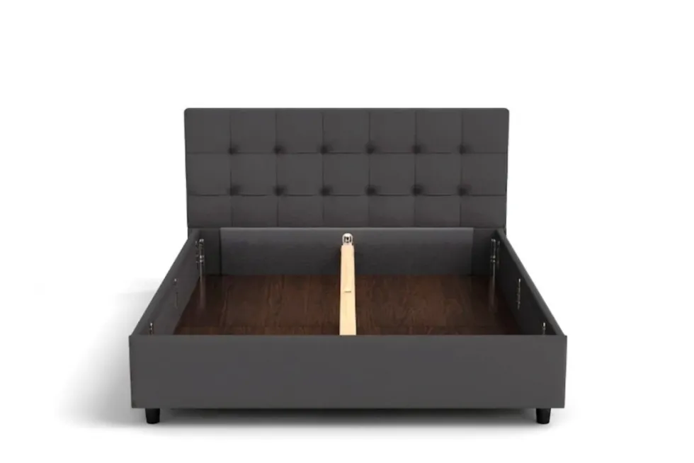 Łóżko tapicerowane Boston Frame Lift, Beech Black, Queens Ash, 160x200 cm