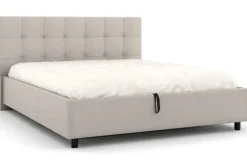 Łóżko tapicerowane Boston Frame Lift, Beech Black, Kenya Beige, 160x200 cm