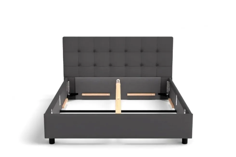 Łóżko tapicerowane Boston Frame Lift, Beech Black, Kenya Beige, 160x200 cm