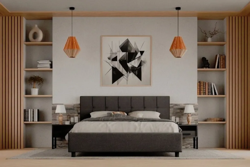Łóżko tapicerowane Boston Frame Lift, Beech Black, Kenya Beige, 160x200 cm
