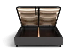 Łóżko tapicerowane Boston Frame Lift, Beech Black, Queens Camel, 160x200 cm