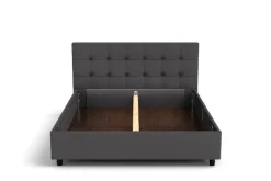 Łóżko tapicerowane Boston Frame Lift, Beech Black, Queens Camel, 160x200 cm