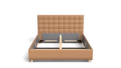 Łóżko tapicerowane Garland Frame Storage, Wooden Black, Kenya Camel, 180x200 cm
