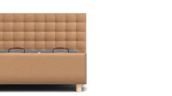Łóżko tapicerowane Garland Frame Storage, Wooden Black, Kenya Camel, 180x200 cm