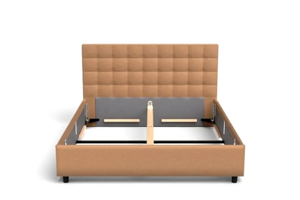 Łóżko tapicerowane Garland Frame Lift, Beech Black, Royal Suede Caribou, 160x200 cm