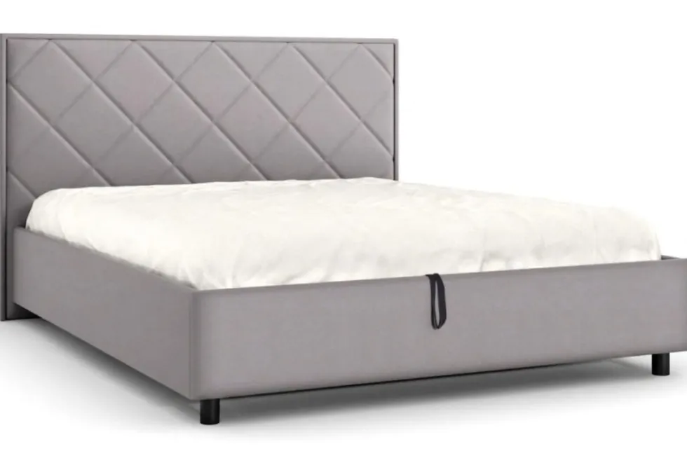Łóżko tapicerowane Madison Frame Lift, Beech Black, Royal Suede Medium Grey, 160x200 cm