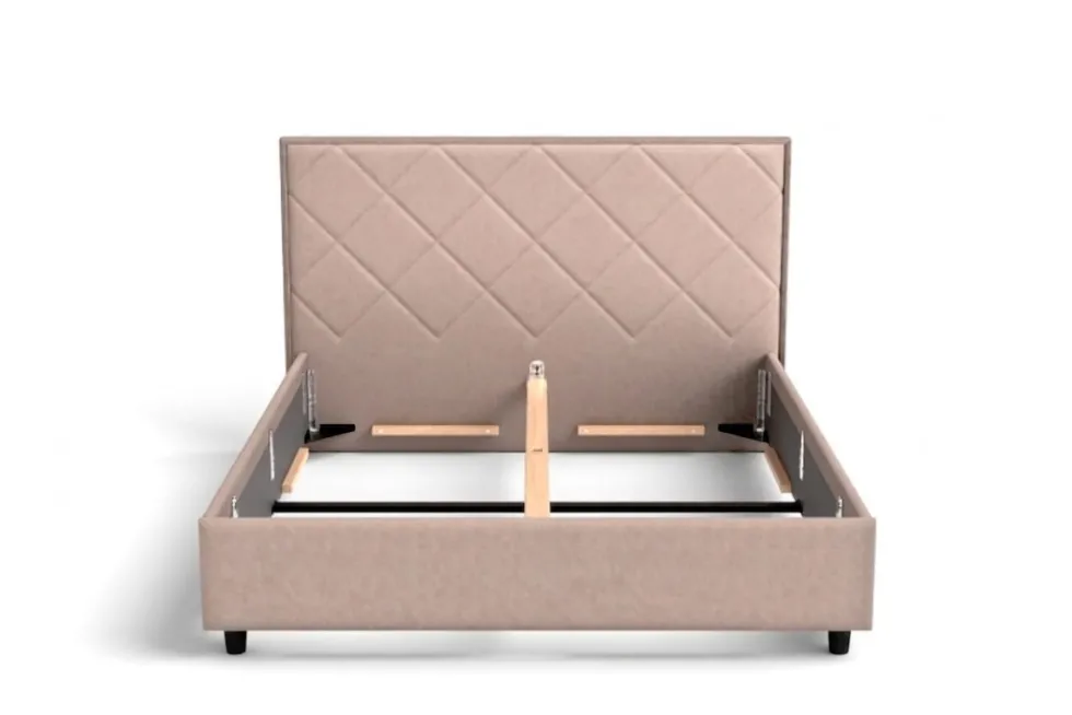 Łóżko tapicerowane Madison Frame Lift, Beech Black, Paris Khaki, 160x200 cm