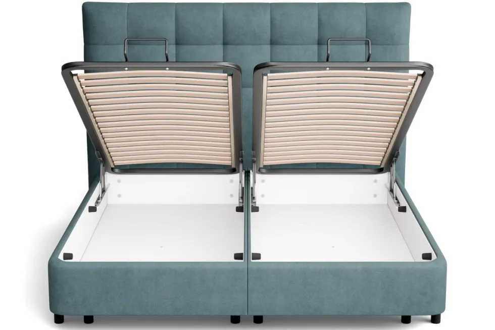 Łóżko tapicerowane Malibu, Jade 9847, box 3 drawers, 160x200 cm
