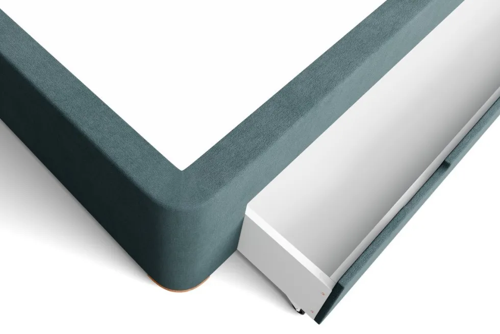 Łóżko tapicerowane Malibu, Jade 9847, box 3 drawers, 160x200 cm