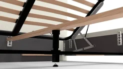 Łóżko tapicerowane Modesto Frame Standard, Wooden Black, Alphine Ivory 101, 180x200 cm
