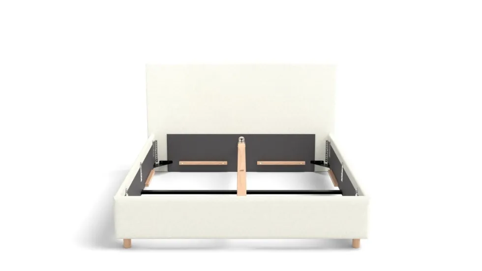 Łóżko tapicerowane Modesto Frame Standard, Wooden Black, Alphine Ivory 101, 180x200 cm