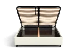Łóżko tapicerowane Modesto Frame Lift, Beech Black, Alphine Ivory 101, 160x200 cm