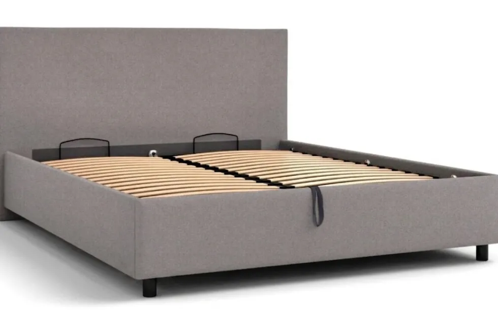 Łóżko tapicerowane Modesto Frame Lift, Beech Black, Alphine Natural 01, 160x200 cm