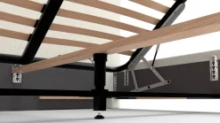 Łóżko tapicerowane Modesto Frame Lift, Beech Black, Alphine Natural 01, 160x200 cm