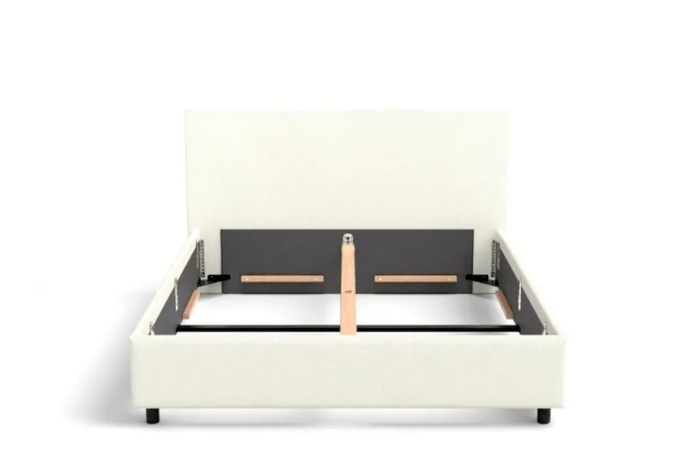 Łóżko tapicerowane Modesto Frame Lift, Beech Black, Alphine Natural 01, 160x200 cm