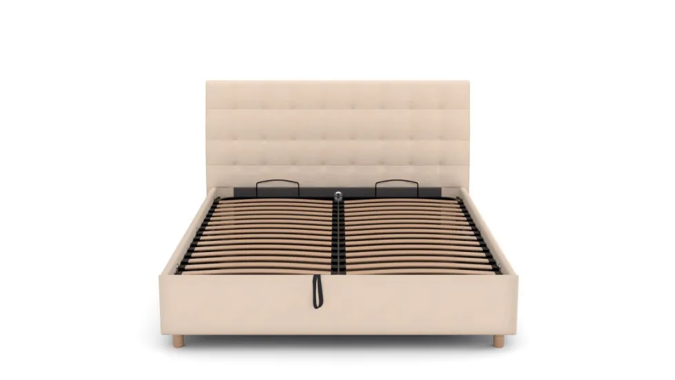 Łóżko tapicerowane Nashville Frame Lift, Beech Black, Seven Navy 49, 160x200 cm