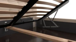 Łóżko tapicerowane Nashville Frame Lift, Beech Black, Seven Navy 49, 160x200 cm