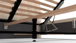 Łóżko tapicerowane Nashville Frame Lift, Beech Black, Seven Navy 49, 160x200 cm