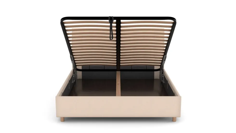 Łóżko tapicerowane Nashville Frame Lift, Beech Black, Seven Navy 49, 160x200 cm