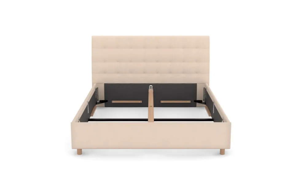 Łóżko tapicerowane Nashville Frame Lift, Beech Black, Seven Navy 49, 160x200 cm