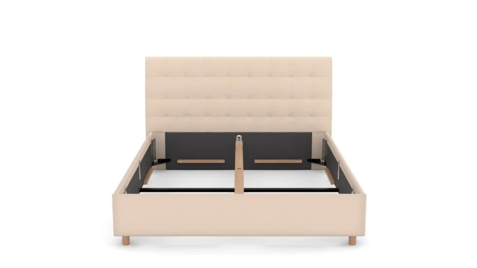 Łóżko tapicerowane Nashville Frame Lift, Beech Black, Savanna Blue, 160x200 cm