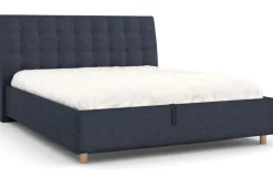 Łóżko tapicerowane Nashville Frame Lift, Beech Black, Savanna Blue, 160x200 cm