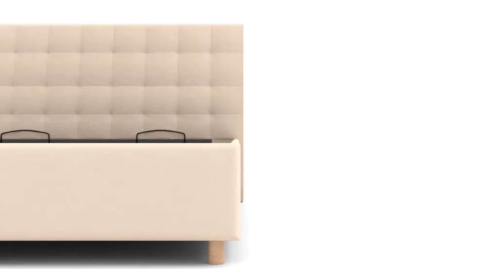 Łóżko tapicerowane Nashville Frame Lift, Beech Black, Savanna Blue, 160x200 cm