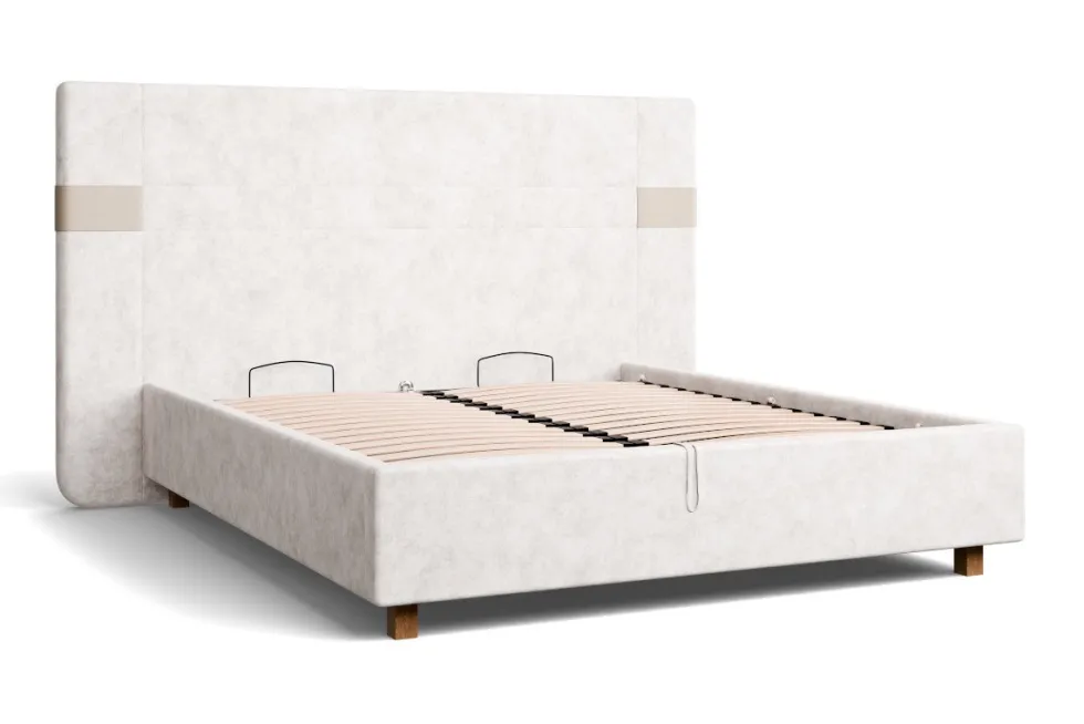 Łóżko tapicerowane Palladium Frame Lift, Natural, 180x200 cm