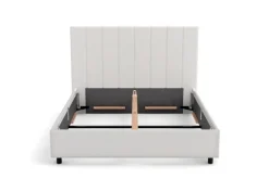 Łóżko tapicerowane Pasadena Frame Storage, Beech Black, Seven Navy 49, 160x200 cm