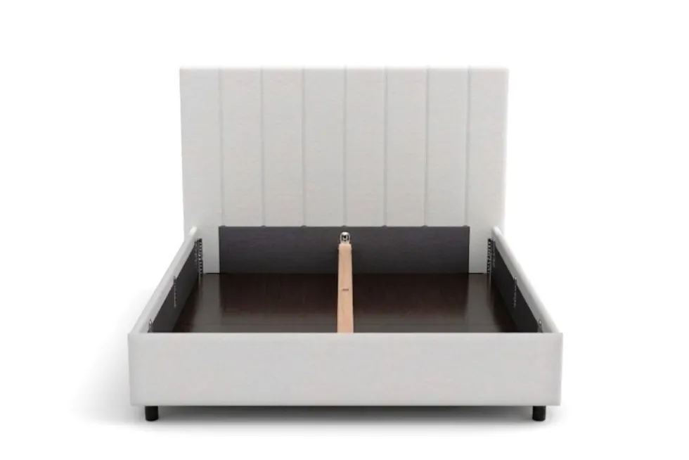 Łóżko tapicerowane Pasadena Frame Storage, Beech Black, Seven Navy 49, 160x200 cm