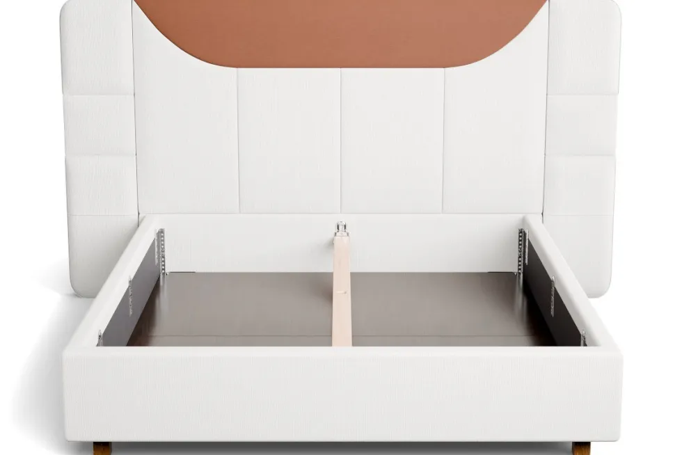 Łóżko tapicerowane Plaza Frame Storage, Cinnamon, 160x200 cm