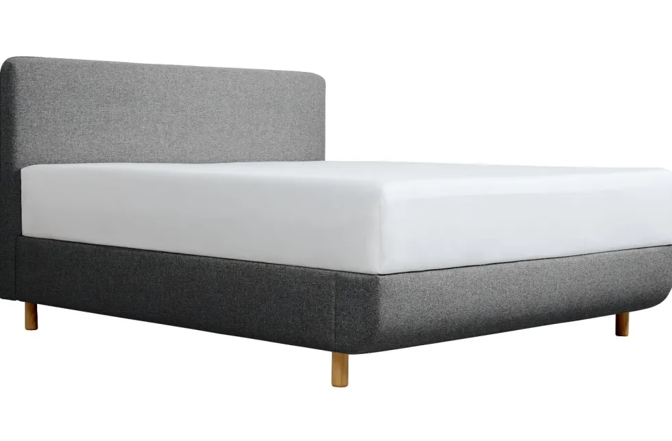 Łóżko tapicerowane TEMPUR® Arc Form, Static Slatted, Black/Oak, Charcoal Grey, 160x200 cm