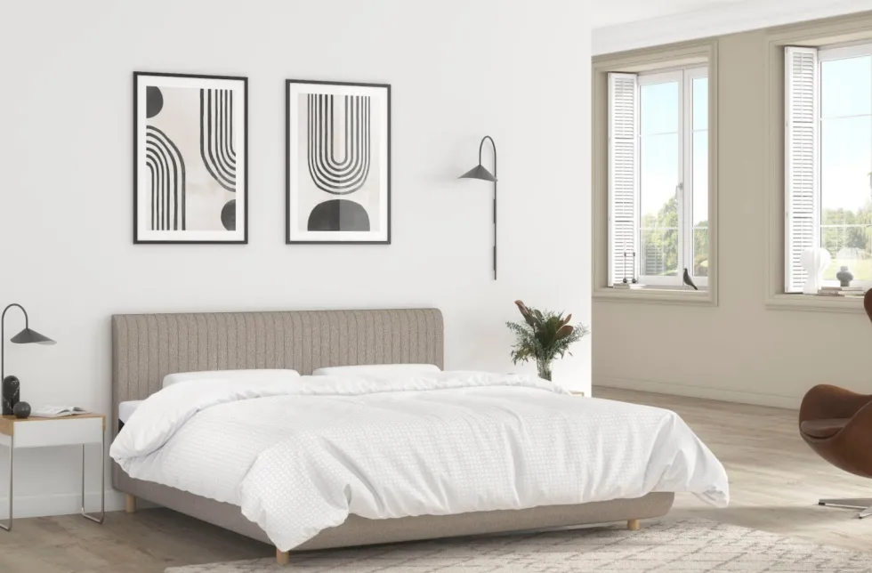 Łóżko tapicerowane TEMPUR® Arc Vertical, Adjustable Slatted, Black/Oak, Charcoal Grey, 180x200 cm