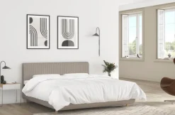 Łóżko tapicerowane TEMPUR® Arc Vertical, Static Slatted, Black/Oak, Stone, 180x200 cm