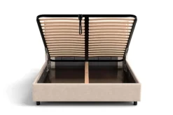Łóżko tapicerowane Valentino Frame Standard, Beech Black, Kenya Beige, 180x200 cm