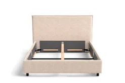 Łóżko tapicerowane Valentino Frame Standard, Beech Black, Paris Khaki, 180x200 cm
