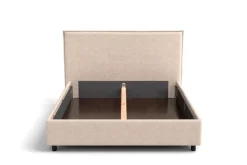 Łóżko tapicerowane Valentino Frame Standard, Beech Black, Queens Beige, 180x200 cm