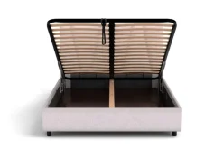 Łóżko tapicerowane Ventura Frame Standard, Beech Black, Royal Suede Medium Grey, 160x200 cm