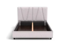 Łóżko tapicerowane Ventura Frame Standard, Beech Black, Royal Suede Medium Grey, 160x200 cm