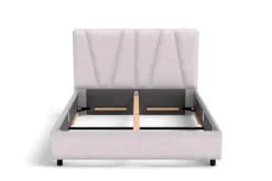Łóżko tapicerowane Ventura Frame Standard, Beech Black, Royal Suede Medium Grey, 160x200 cm