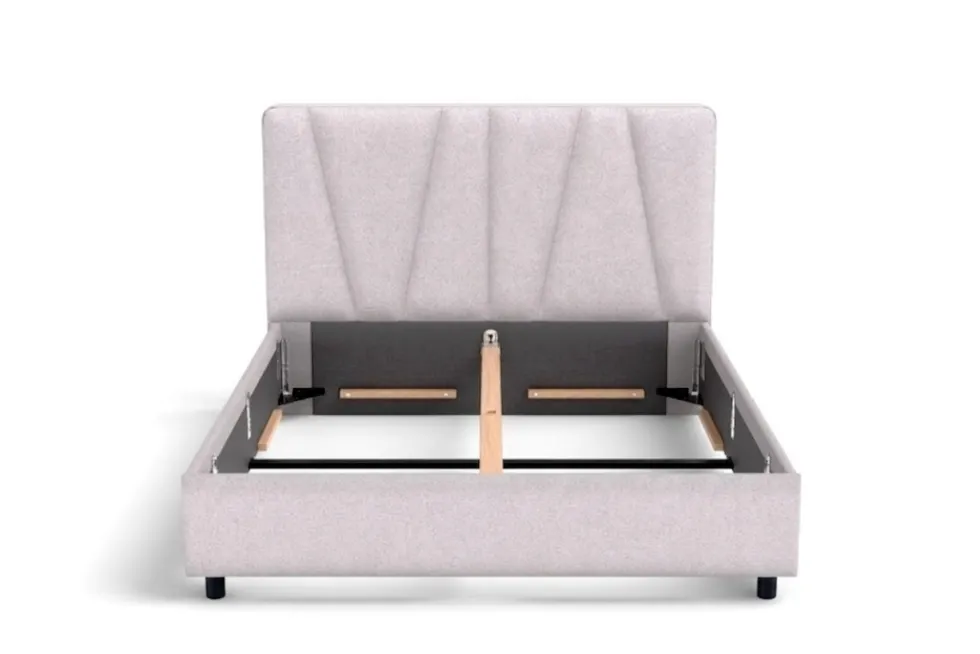 Łóżko tapicerowane Ventura Frame Standard, Beech Black, Paris Khaki, 180x200 cm