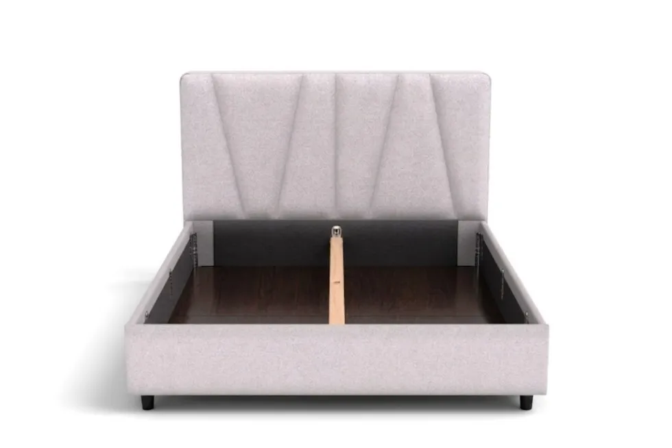 Łóżko tapicerowane Ventura Frame Standard, Beech Black, Paris Khaki, 180x200 cm